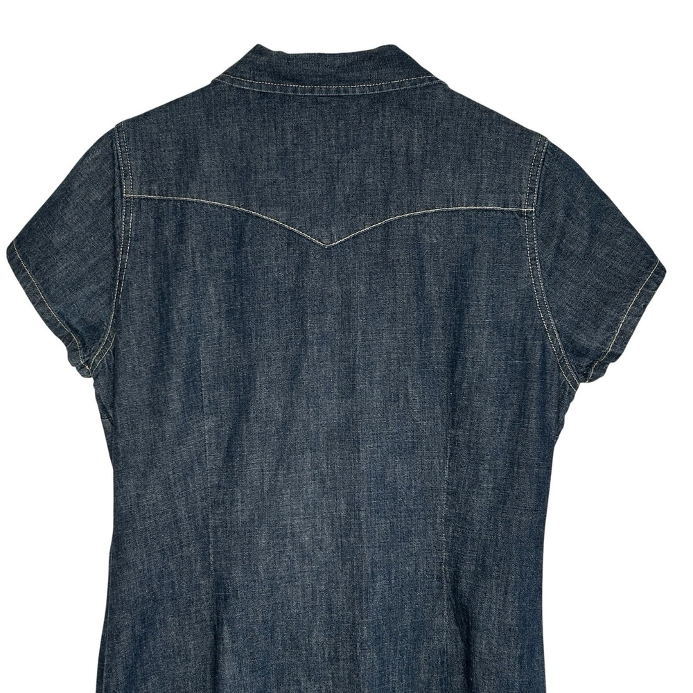 Vintage Lucky Brand Western Shirt Dress S Minimalist‎ Preppy Rodeo Country USA - Picture 7 of 11